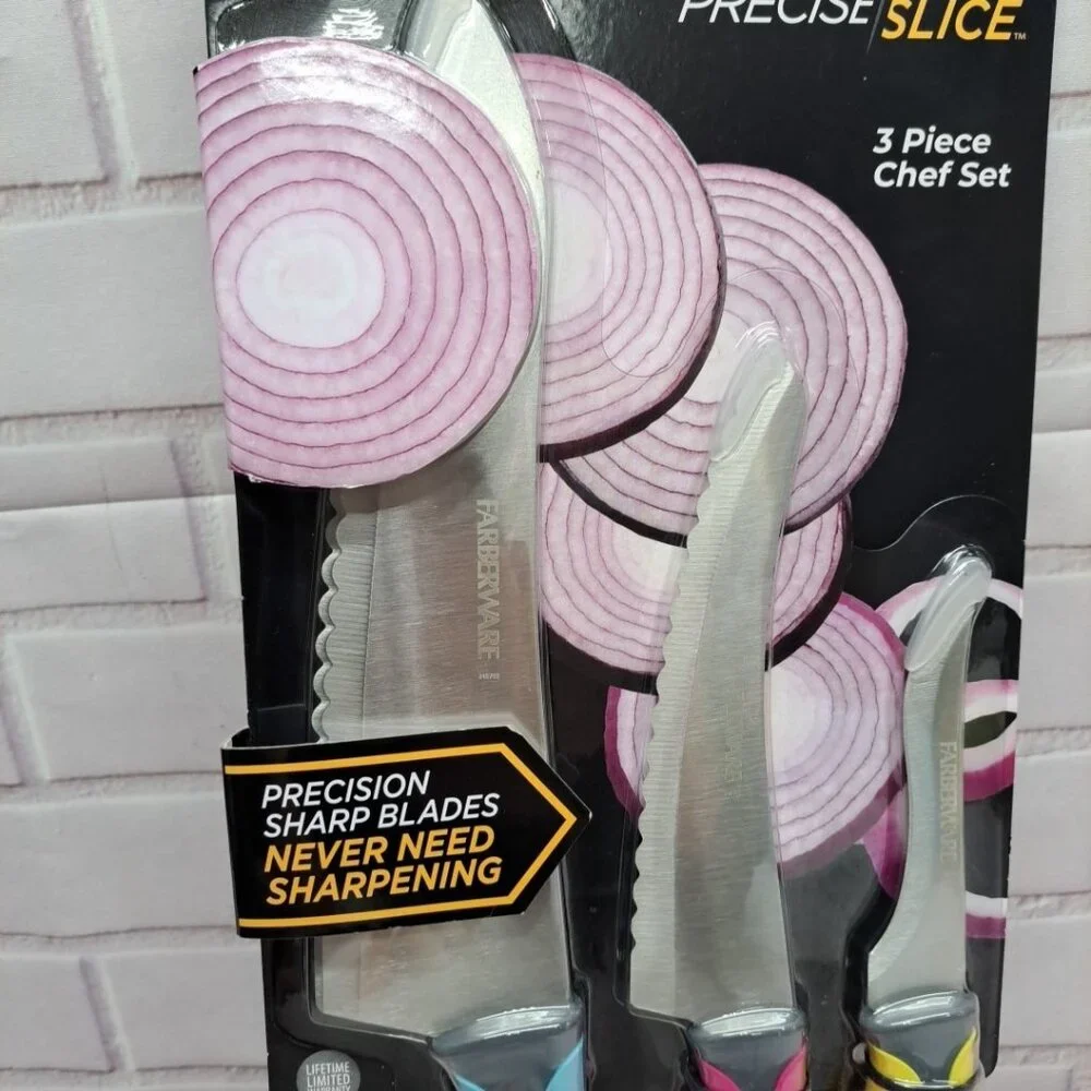 Farberware Precise‎ Slice, Bright Color Soft Grip, 3 Piece Chef Set